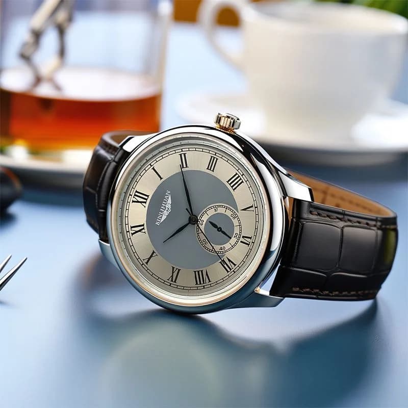 ساعة كوارتز فاخرة لرجال الأعمال 2025، علامة تجارية جديدة، مقاومة للماء، بحزام من الجلد، ساعة يد أنيقة للرجال - 3