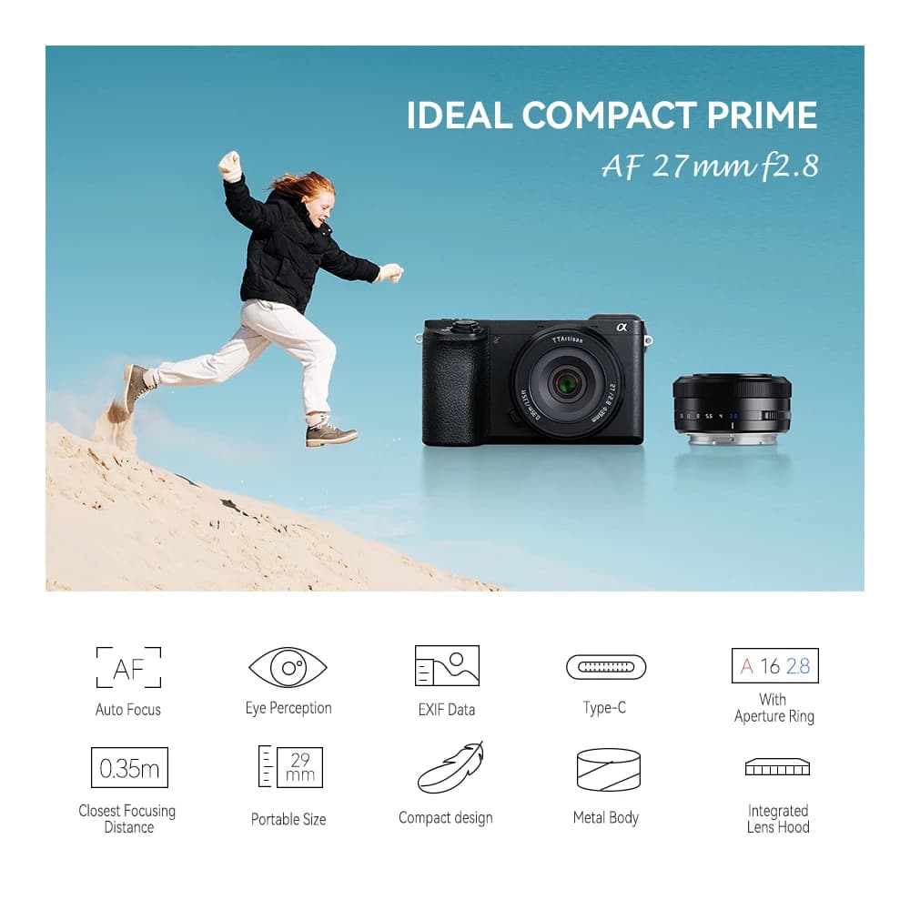 TTArtisan Auto Focus 27mm F2.8 Camera Lens Fujifilm XF Sony E Nikon Z Mount For XA7 XT30 XS10 Xpro xe4 XH2S a6000 a6700 Z30 ZFC - 2