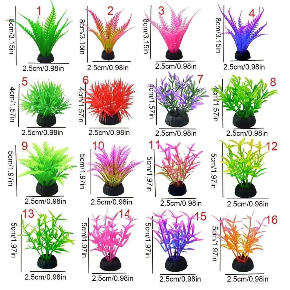 ديكور حوض سمك اصطناعي، نباتات مائية من بولي كلوريد الفينيل، محاكاة أعشاب مائية، زخرفة خزان أسماك، عشب، زهرة، إكسسوارات ديكور - 6