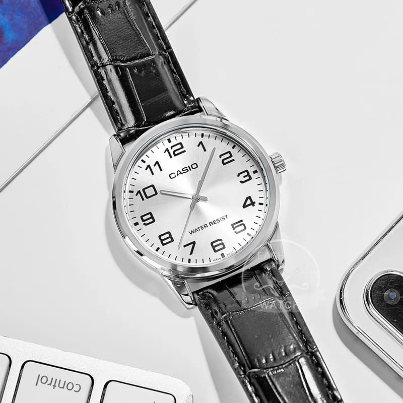 Casio Watch for Men Simple Minimalist Business Style Fashionable Design Water Resistant Quartz Movement MTP-V001 - 3