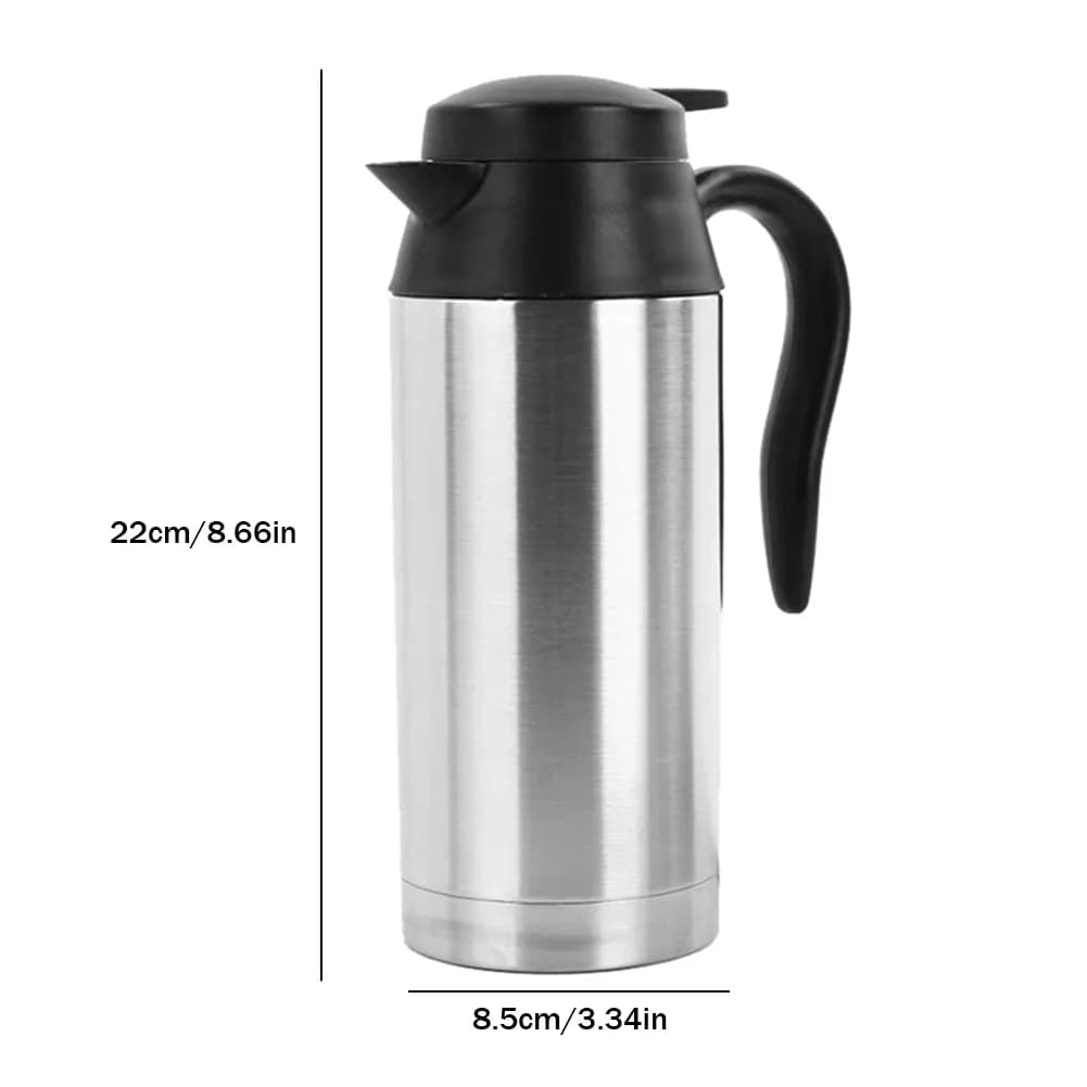 12V/24V Car Electric Heating Cup Kettle 750ML Stainless Steel Water Heater Bottle With Cigarette Lighter Plug Car Kettle Thermos - 6