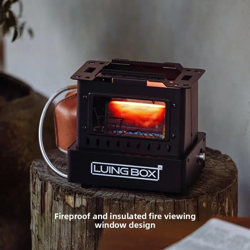 LUING BOX Camping Outdoor Retro Stove Heating Stove Tea Cooking Split Stove Hiking Lightweight Portable Survival Stove Stainless - 6