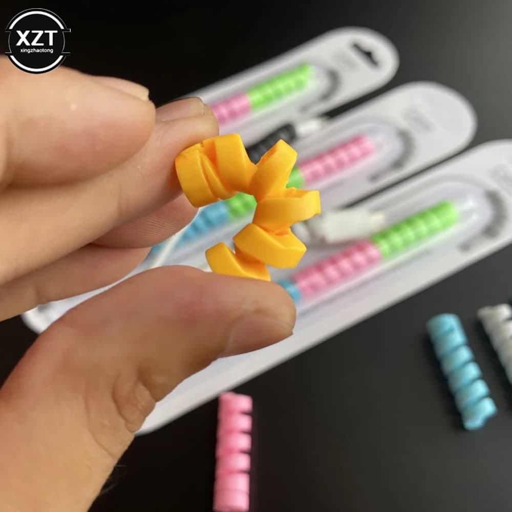 Mini المحمولة موبايل كبل شحن الهاتف حامي الشريط كابل لف المشبك ماوس USB شاحن كابل الطاقة لف - 4