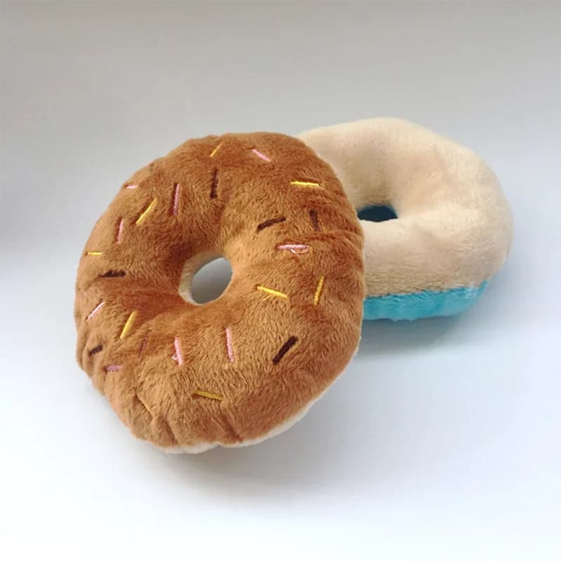 Soft Dog Donuts Plush Pet Dog Toys For Dogs Chew Toy Cute Puppy Squeaker Sound Toys Funny Puppy Small Medium Dog Interactive Toy - 3
