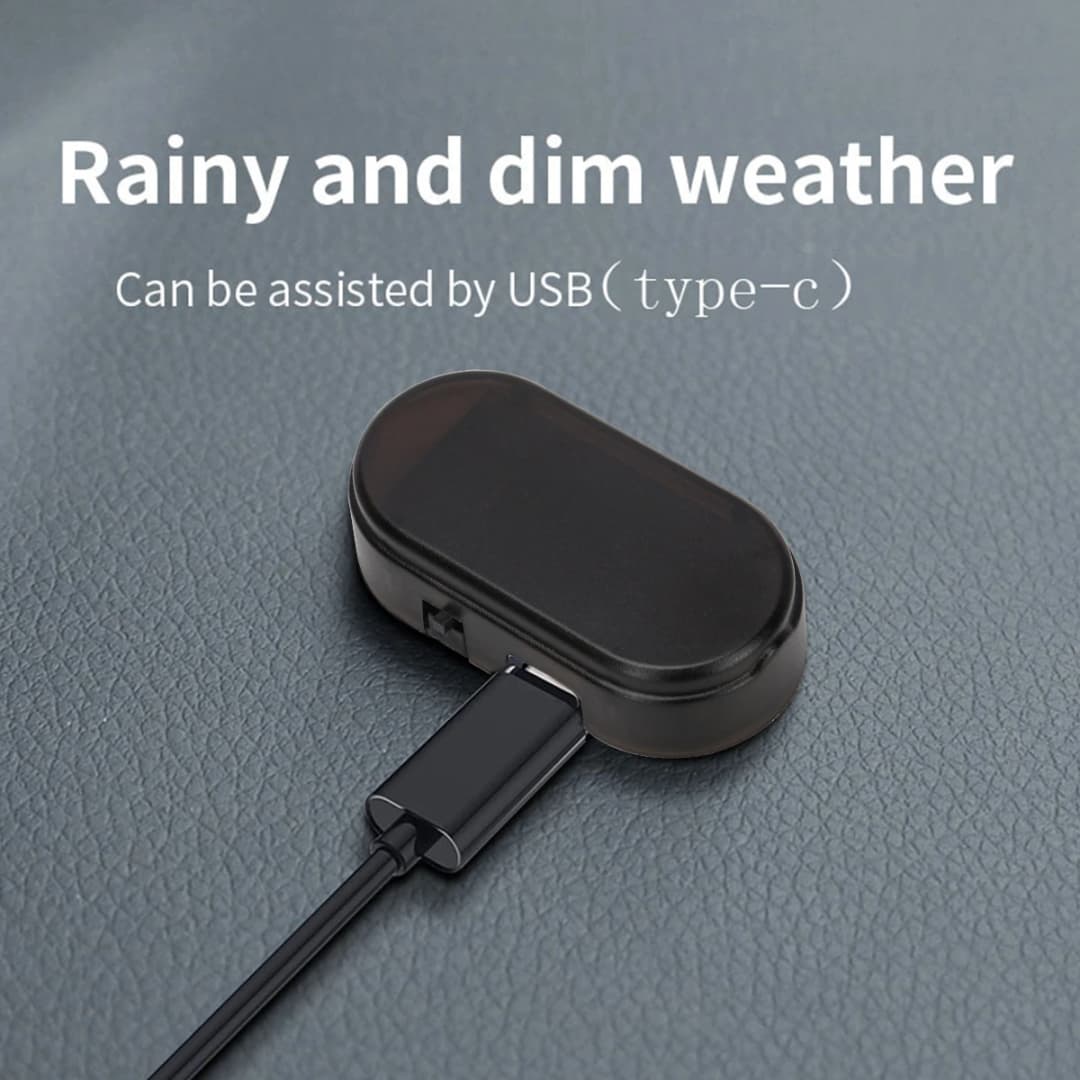 ضوء تحذير صغير يعمل بالطاقة الشمسية للسيارة، إنذار محاكاة أمان ليلي، ضوء تحذير ضد السرقة لاسلكي، ديكور داخلي بوميض أحمر - 4