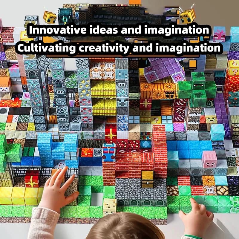 صندوق تخزين مكعبات البناء TNT، مكعبات مغناطيسية، مجموعة تجميع يدوية للأطفال - 2