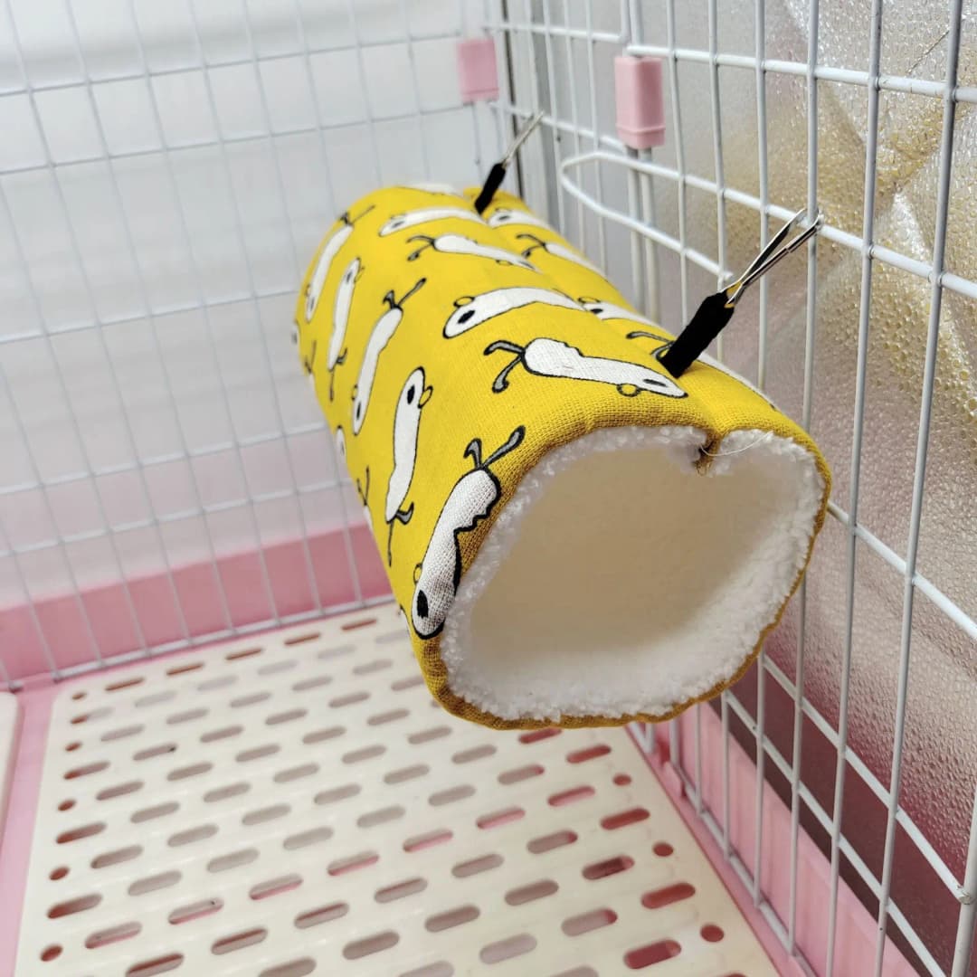 Random Color 1pc Small Pet Tunnel Honey Bag Gliding Mink Sprig Rat Guinea Pig Super Soft Plush Tunnel Nest Hamster Warm Tunnel - 2