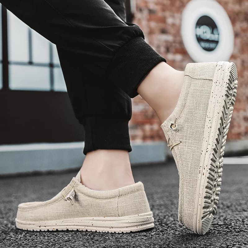 Men Shoes Casual Canvas Loafers Shoes Light Breathable Flats Leisure Male Vulcanized Shoes Walking Sneakers Plus Size 39-46 - 3