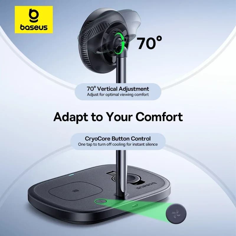 Baseus 22.5W 3-in-1 Wireless Charger Stand Qi2 15W Magnetic Fast Charging TEC Cooling For iPhone 16 15 14 AirPods Apple Watch - 6