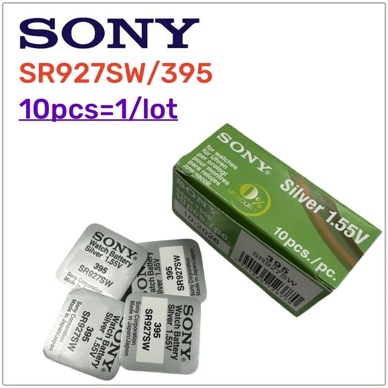 10 قطع بطارية Sony SR927SW أصلية للساعات والألعاب والآلات الحاسبة الليثيوم