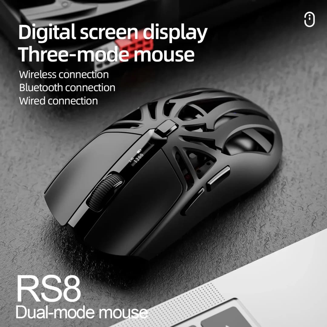 SMAILWOLF RS8 3-Mode Wireless Gaming Mouse BT5.1 2.4G Wired 24000 DPI 6 Keys 70g 1000Hz RGB Game Mouse For PC Gamer - 3