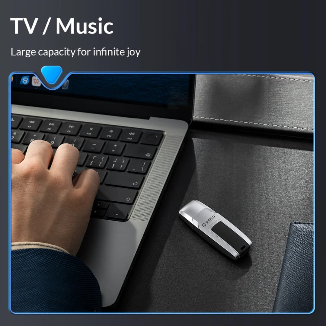 محرك أقراص فلاش USB 3.0 من ORICO بسرعة 100 ميجابايت في الثانية مع غطاء جلدي معدني على شكل سيارة - 5