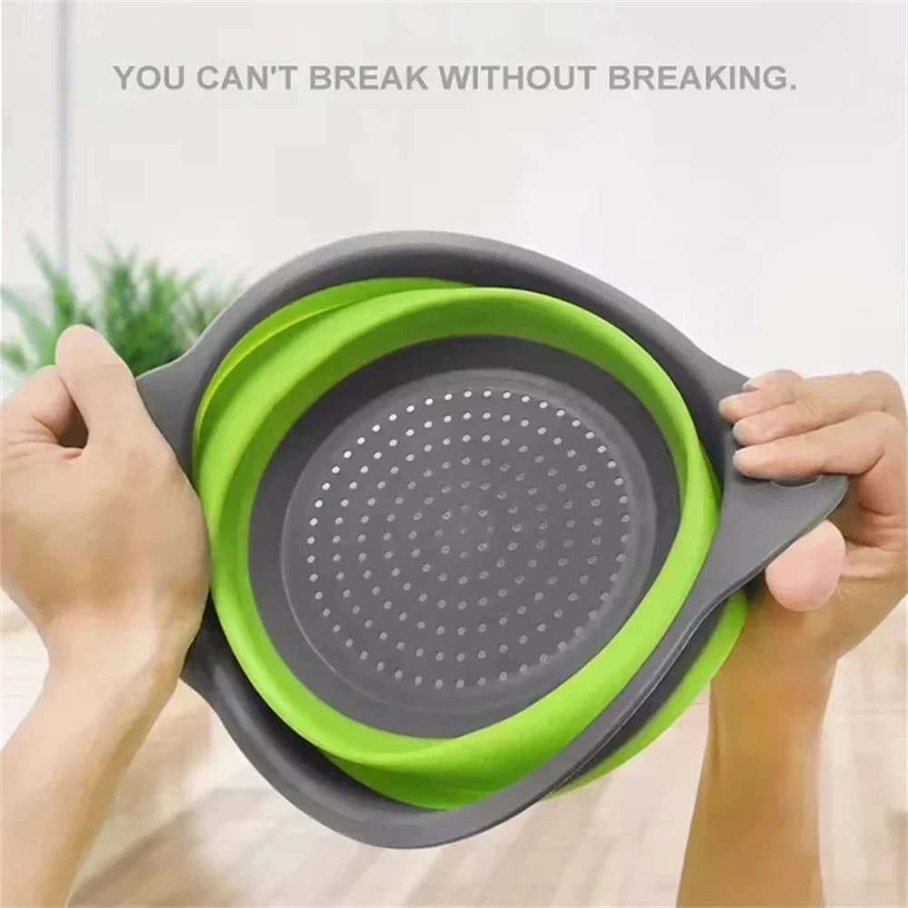 2PCS Silicone Folding Drainer Basket Fruit Vegetable Foldable Colander Kitchen Strainer for Food Pasta Kitchenware Drain Device - 5