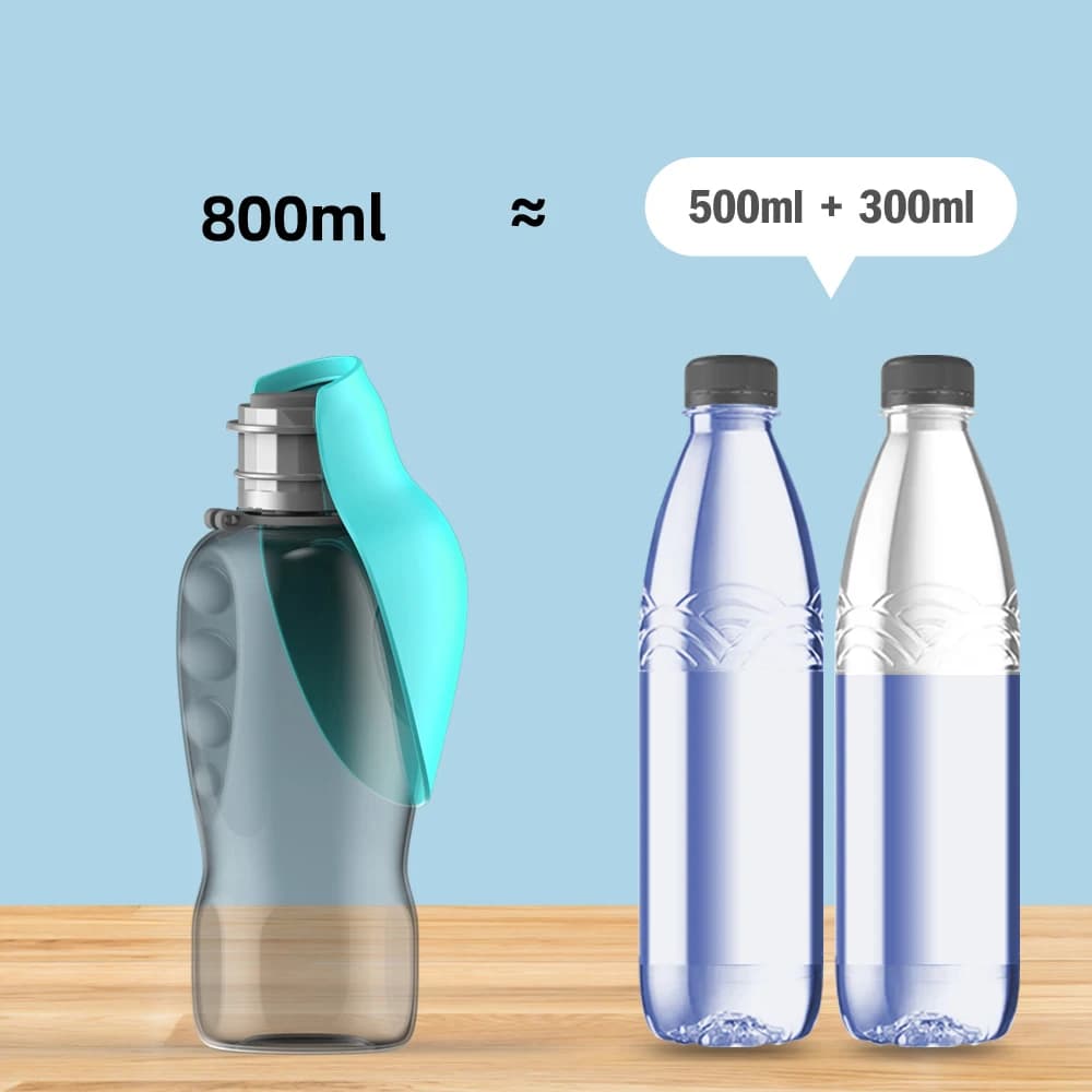 800ML Large Dog Water Bottle Dispenser For Small Big Dogs Portable Travel Pet Drinking Bowls Bulldog Labrador Feeder Supplies - 3
