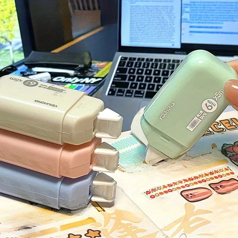 4 قطع شريط لاصق مزدوج الوجه سهل التمزيق من موراندي، مناسب لدفاتر القصاصات والكولاجات وألبومات الصور - مثالي للوازم المكتبية - 4