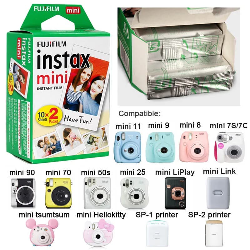 10-100 Sheets Of FUJIFILM White Edge Photo Paper Mini 11 8/9/7s/25/90/12 Universal 3 inch One-time Imaging Fujifilm Photo Paper - 2
