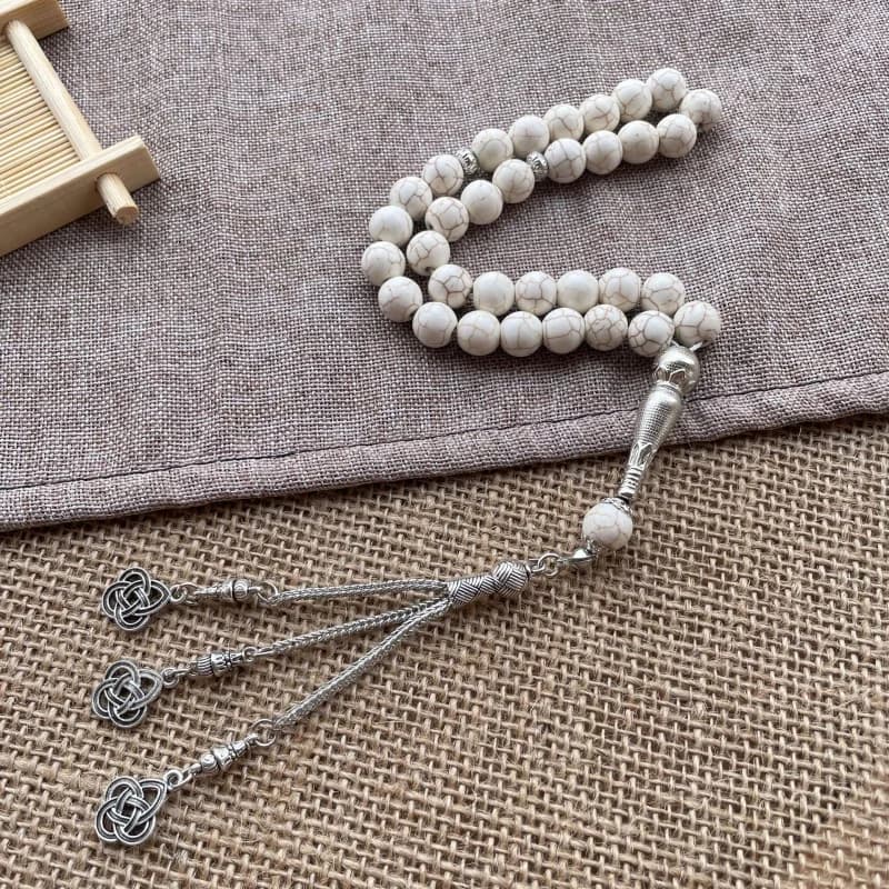 33 مسبحة إسلامية تقليد فيروزية سبحة صلاة تصميم أصلي 10 مللي متر خرز تسبيح مصنوع يدويًا - 5