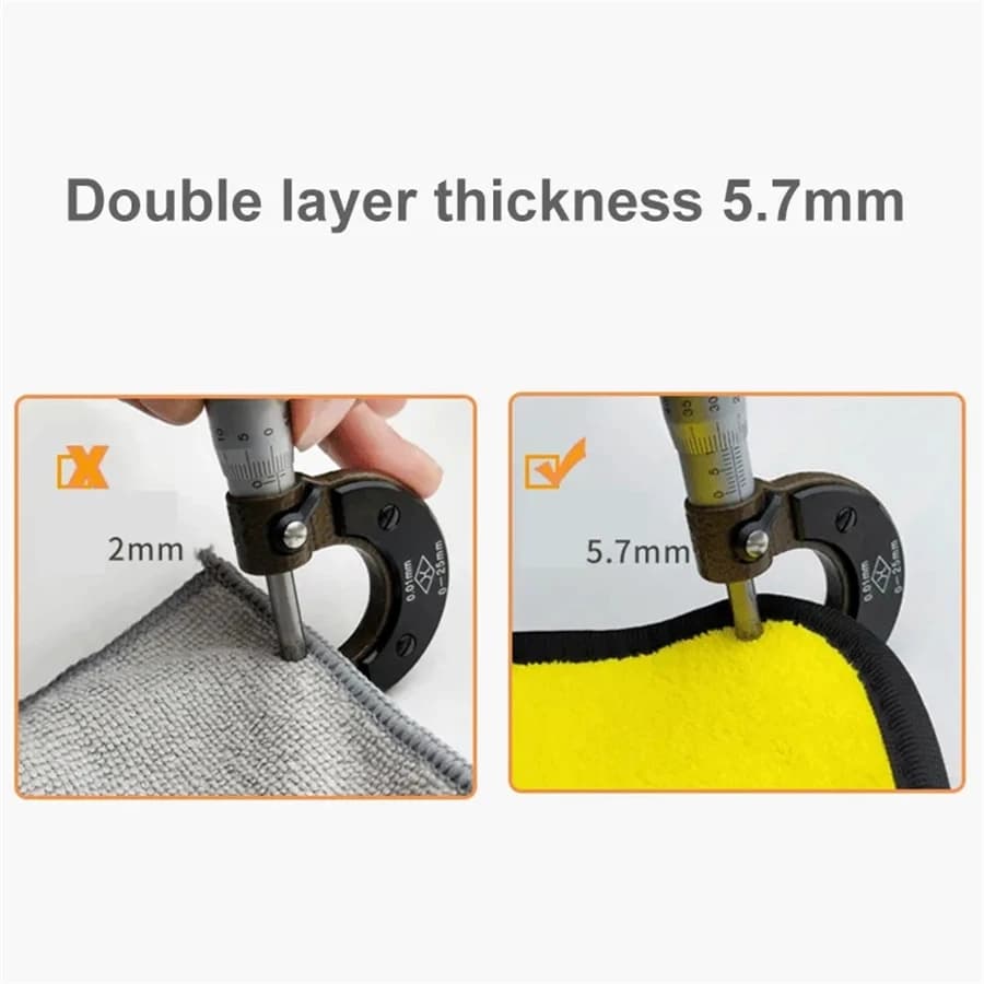 1/2/6pcs Microfiber Cleaning Towel Thicken Soft Drying Cloth Car Body Washing Towels Double Layer Clean Rags Car Accessories - 6