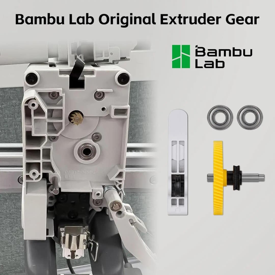 Bambu lab A1/A1 Mini Hardened Steel Extruder Gear Assembly Drive Gear Replacement Part Suitable for PLA, TPU, PETG, ABS Filament - 2