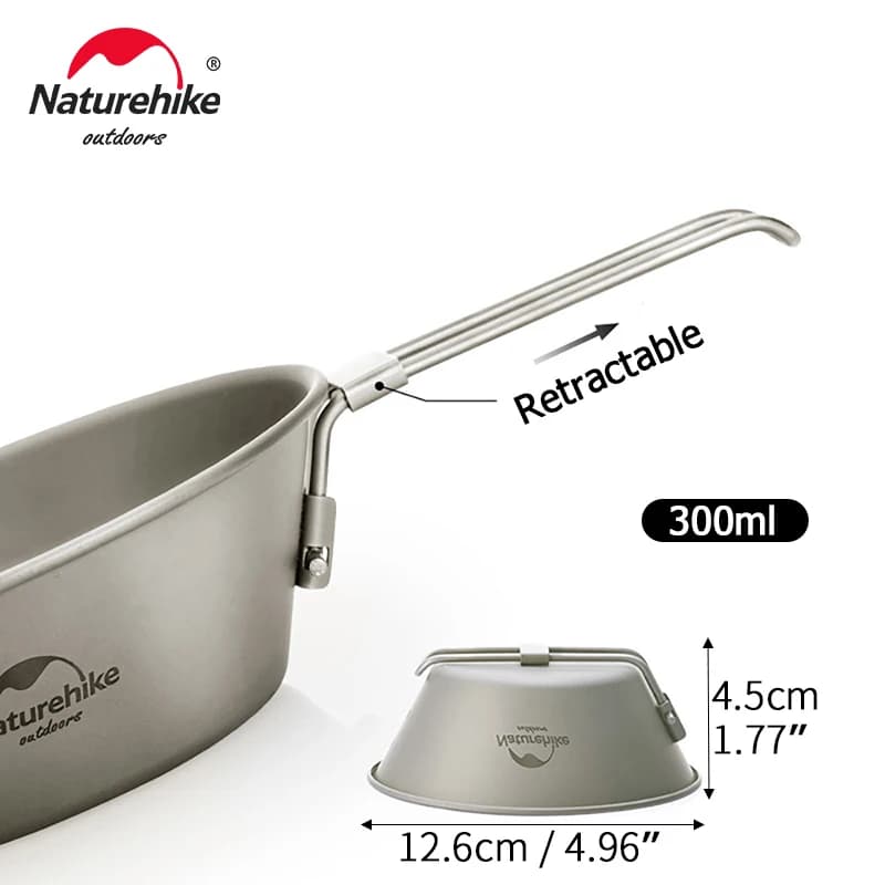 Naturehike Titanium Cup Camping Mug Tourist Tableware Picnic Utensils Outdoor Kitchen Supplies Travel Cooking Cookware Pan Bowel - 4