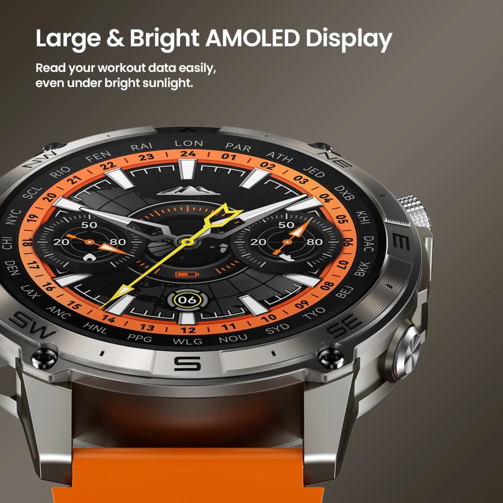 ساعة ذكية جديدة زيبليز ستراتوس 2 بلس جي بي اس بشاشة اموليد 1.43 بوصة بوصلة مقياس الارتفاع البارومتري مكالمات بلوتوث ساعة ذكية - 3