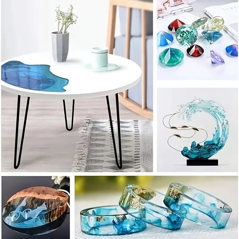 Epoxy Resin Kit , Clear 2 Part Resin High Gloss for Casting Coating, Countertop, Table Top, Resin Art DIY Handcraft Jewelry - 6