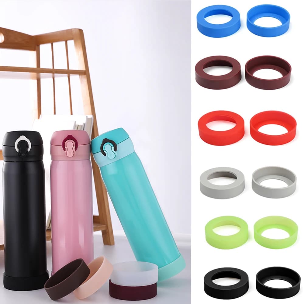 حاملات أكواب ترمس سيليكون مقاومة للانزلاق، حصائر طاولة دائرية عازلة للحرارة، حصيرة مضادة للسقوط لأكواب الماء، أداة مطبخ - 2