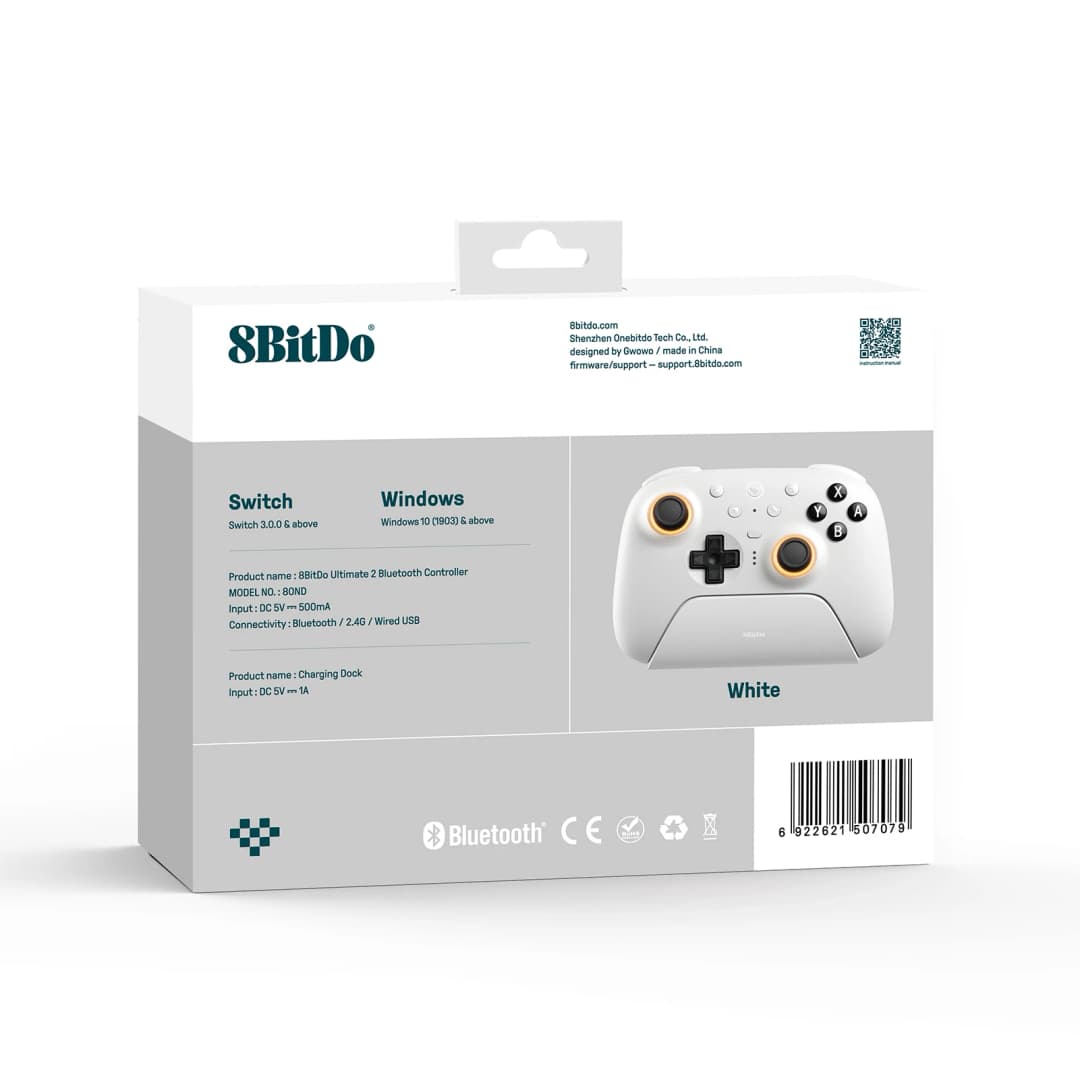 8BitDo Ultimate 2 وحدة تحكم بلوتوث لنينتندو سويتش 2 كمبيوتر Windows، يد تحكم لاسلكية بعصا تحكم TMR، زناد بتأثير هول - 3