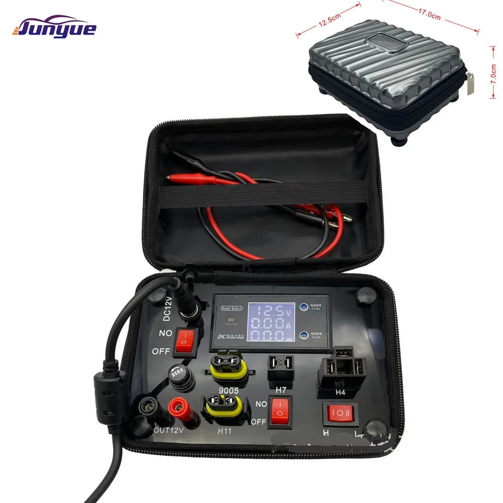 صندوق اختبار JunYue من 110V-220V إلى 12V لكشافات السيارات LED HID زينون، H7 H4 9005 9006 H11 H8 H9، حقيبة اختبار LED