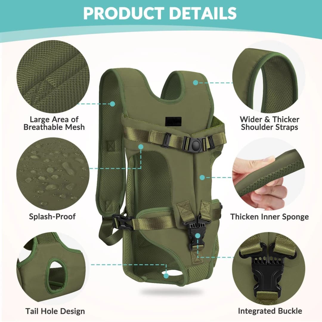 Pet Carrier Backpack for Dogs Cat Thickened Sponge Pet Front Dog Carrier Backpacks Portable Puppy Transportation Dog Bags - 3