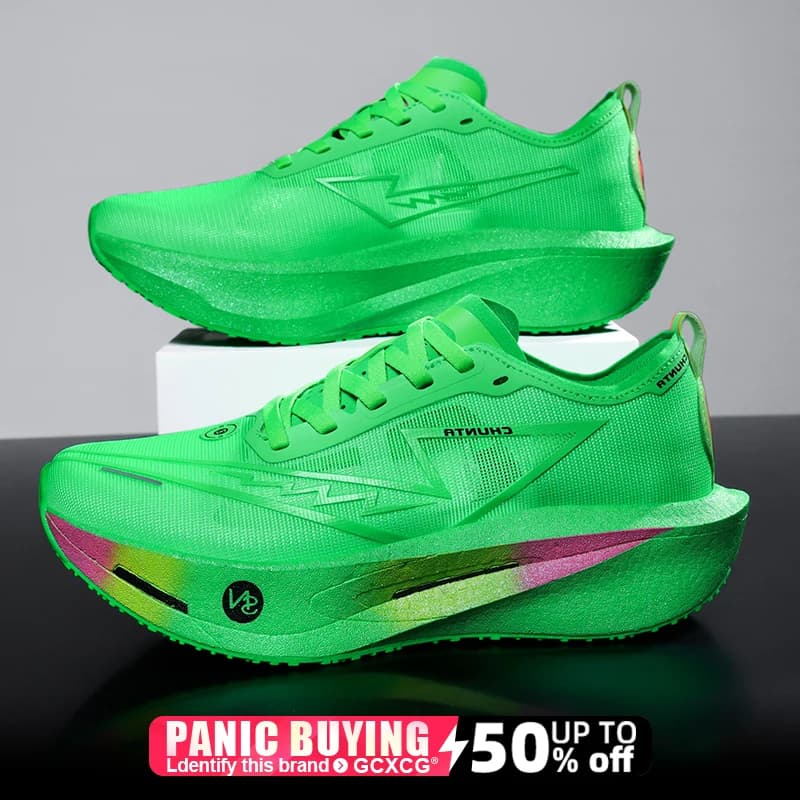 أحذية جري بلوح كربوني للماراثون، خفيفة الوزن وقابلة للتنفس للرجال، مريحة وغير زلقة للنساء