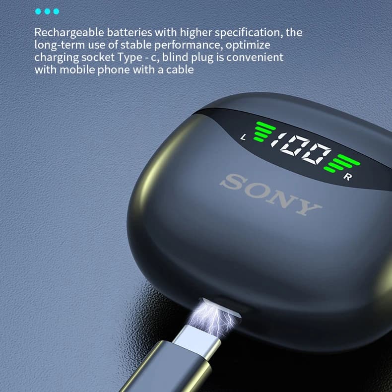 سماعات سوني دي بي 4 الأصلية اللاسلكية بلوتوث ستيريو حقيقي رياضية للألعاب مع مايكروفون تعمل باللمس - 5