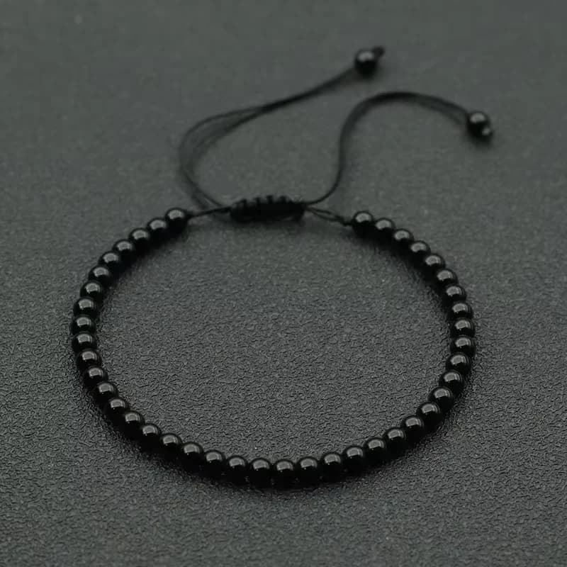 Fashion 4mm Natural Stone Bracelet Men Women Handmade Braided Adjustable Braclet Small Tiger Eyes Howlite Agates Beads Braslet - 4