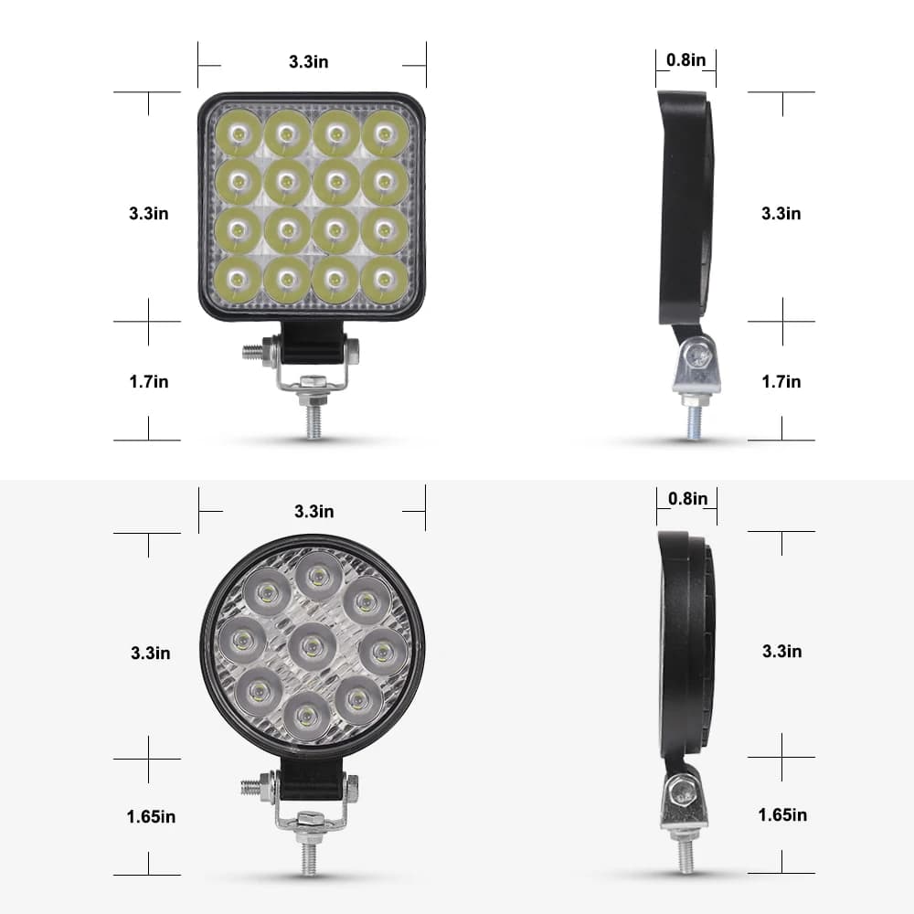 شريط إضاءة LED 12 فولت 24 فولت 42 واط شريط إضاءة عمل كشاف مربع لسيارات الجيب الشاحنات الطرق الوعرة الدراجات النارية الجرارات سيارات الدفع الرباعي ATV مصابيح LED أمامية - 5