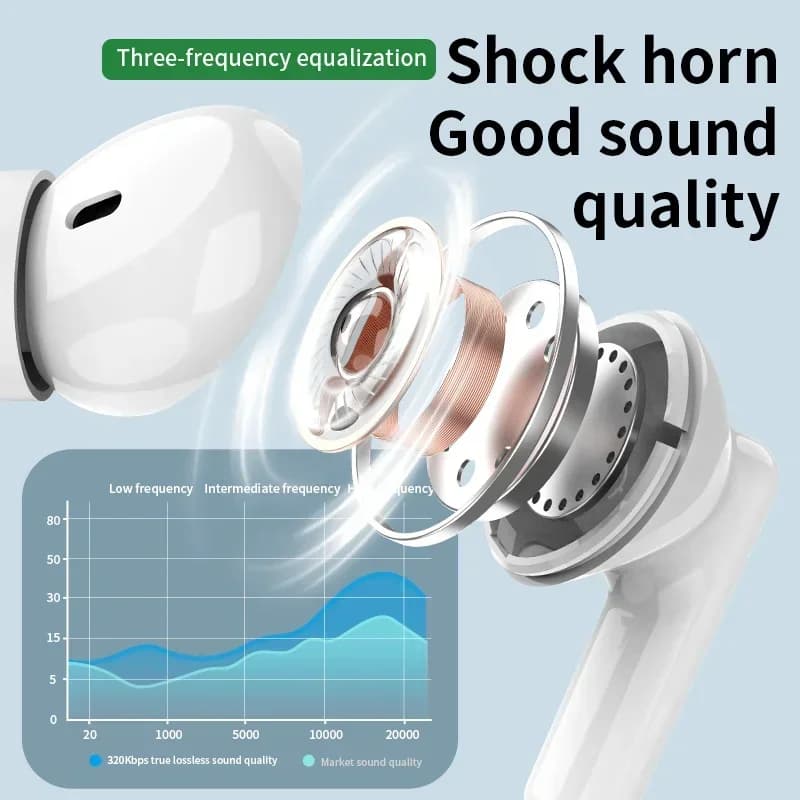 Wireless Bluetooth headset TWS headset with microphone stereo sports in-ear headset touch long standby for all smartphones - 5