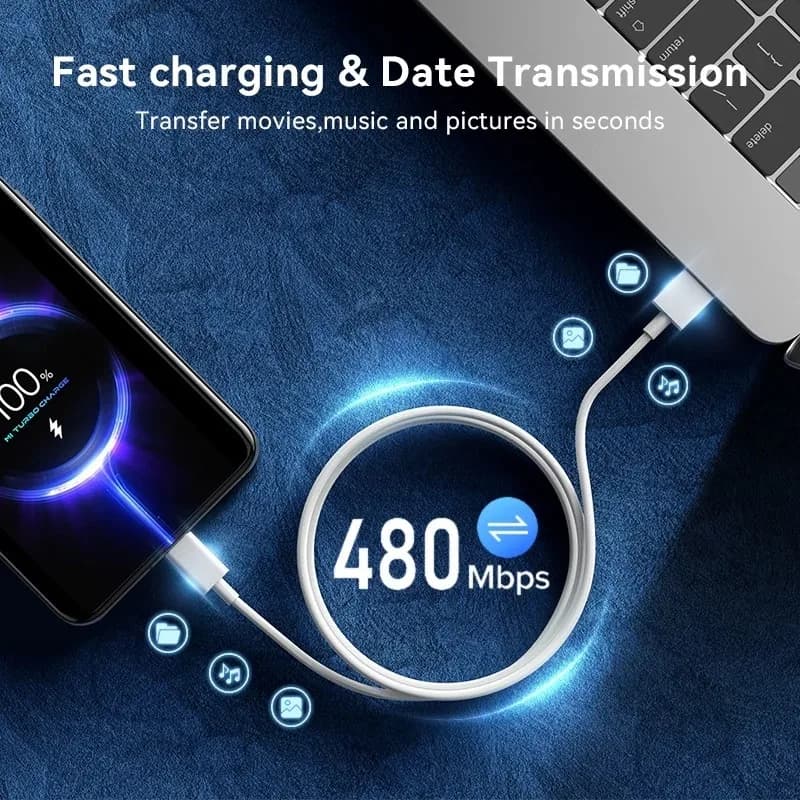 كابل Xiaomi الأصلي USB Type C 120W 67W شاحن توربو سريع Mi 15 14 13 12T Pro 12 11 Ultra Poco X6 X7 Redmi Note Black Shark 5 - 3