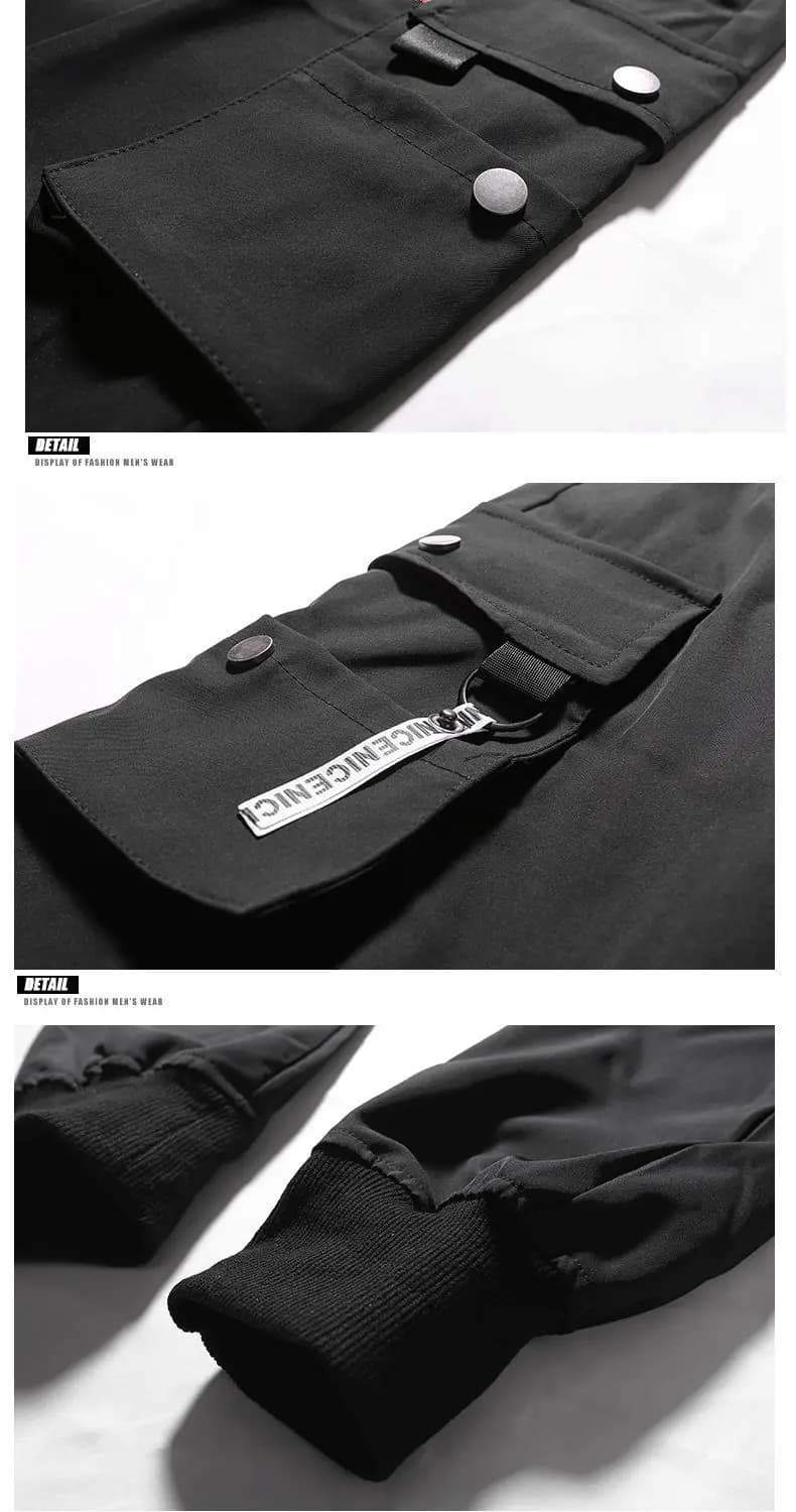 2025 New Trendy Solid Color Pants, Multi Flap Pocket Men's Cargo Pants, Loose Casual Outdoor Pants, Men's Work Pants oversized - 6