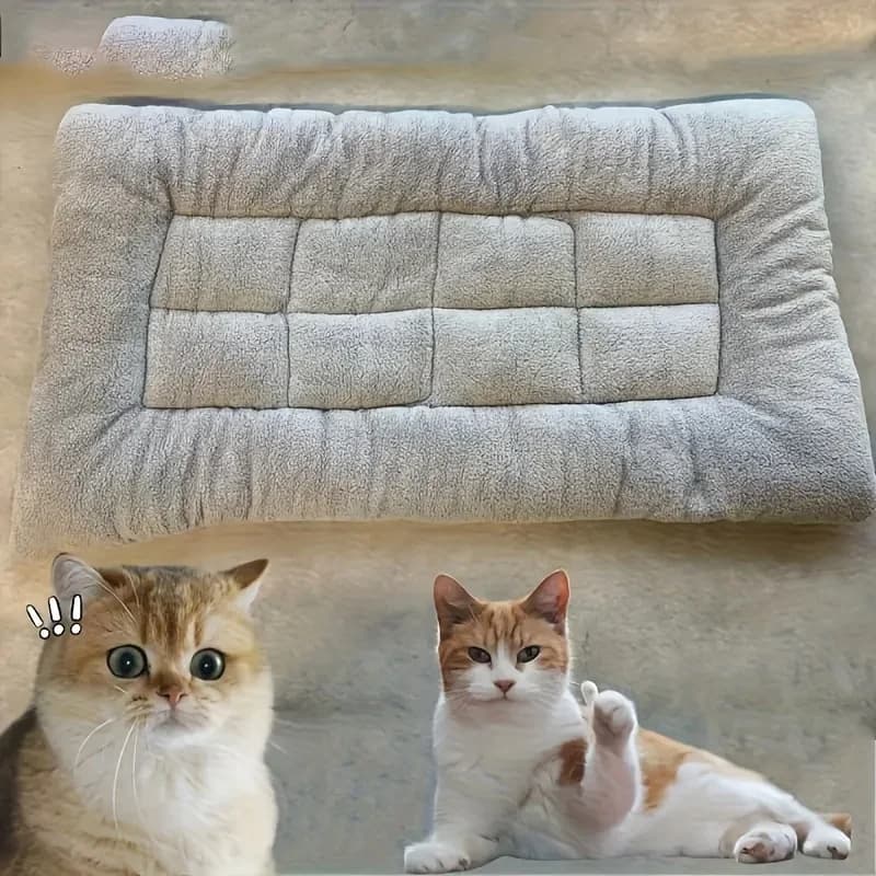 Oversized Plush Dog Cat Bed Sofa Crate Pad Ultra Soft Polyester Pet Mat for All Size Cats Dogs Adorable Rectangle Couch - 4