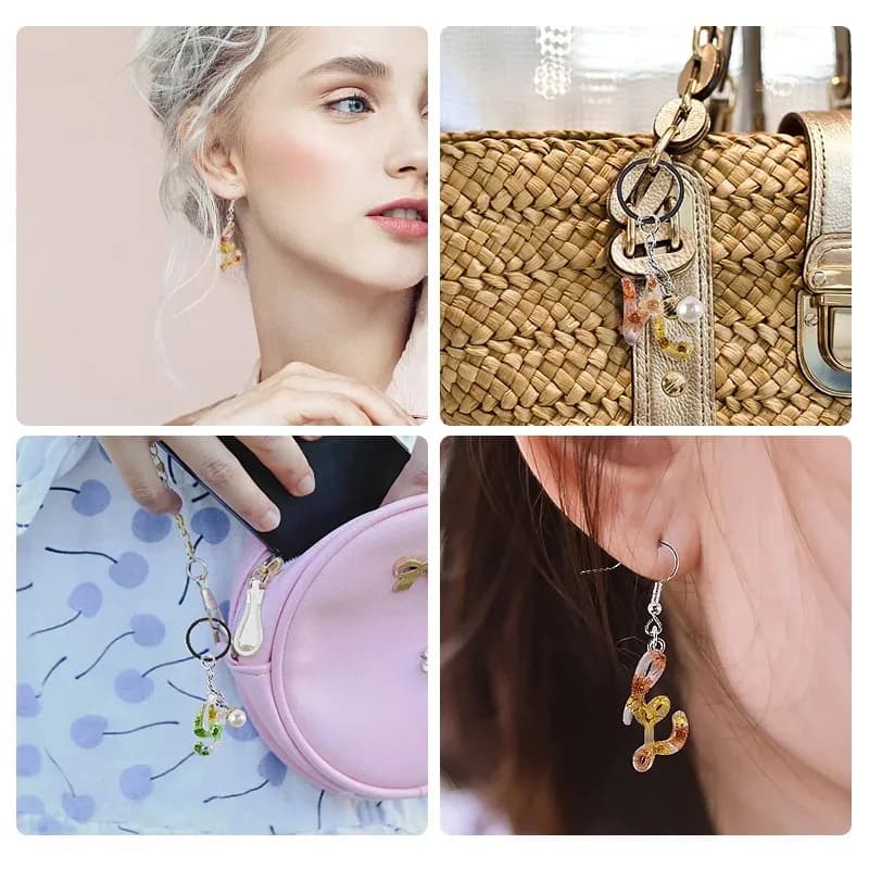 الأبجدية الايبوكسي الراتنج قالب من السيليكون DIY بها بنفسك رسالة عدد قلادة الراتنج قالب المفاتيح القرط الايبوكسي مجوهرات من مادة الراتنج الحرف قالب الصب - 6