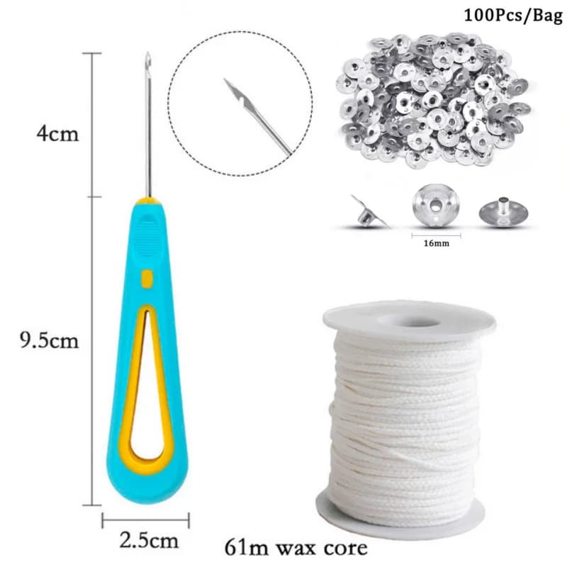   100 قطعة حامل شمعة 61 متر القطن شمعة الفتيل دخاني الروائح أسطواني شمعة الموضوع شمعة صنع عدة DIY بها بنفسك شمعة جعل - 2
