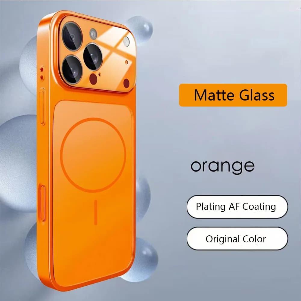 Original Glass Nano Matte For Magsafe Wireless Charging Armor Case For iPhone 17 16 15 14 13 12 11 Pro Max 17 Air Magnetic Cover