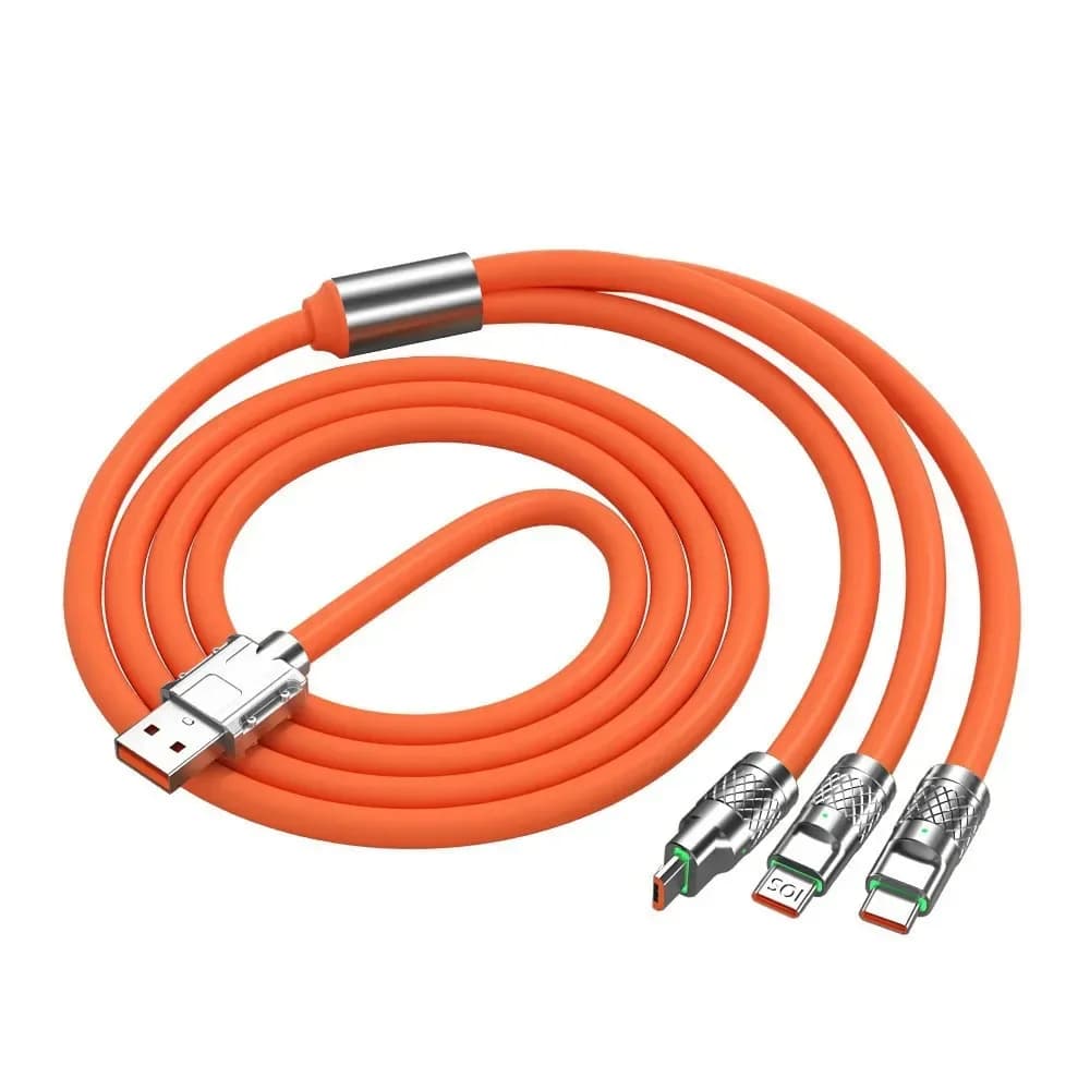 شاحن فائق السرعة 120 واط 3 في 1، كابل USB C مع محول شحن متعدد المنافذ لهواتف آيفون وأندرويد وهواوي والأجهزة اللوحية واللاب توب - 5