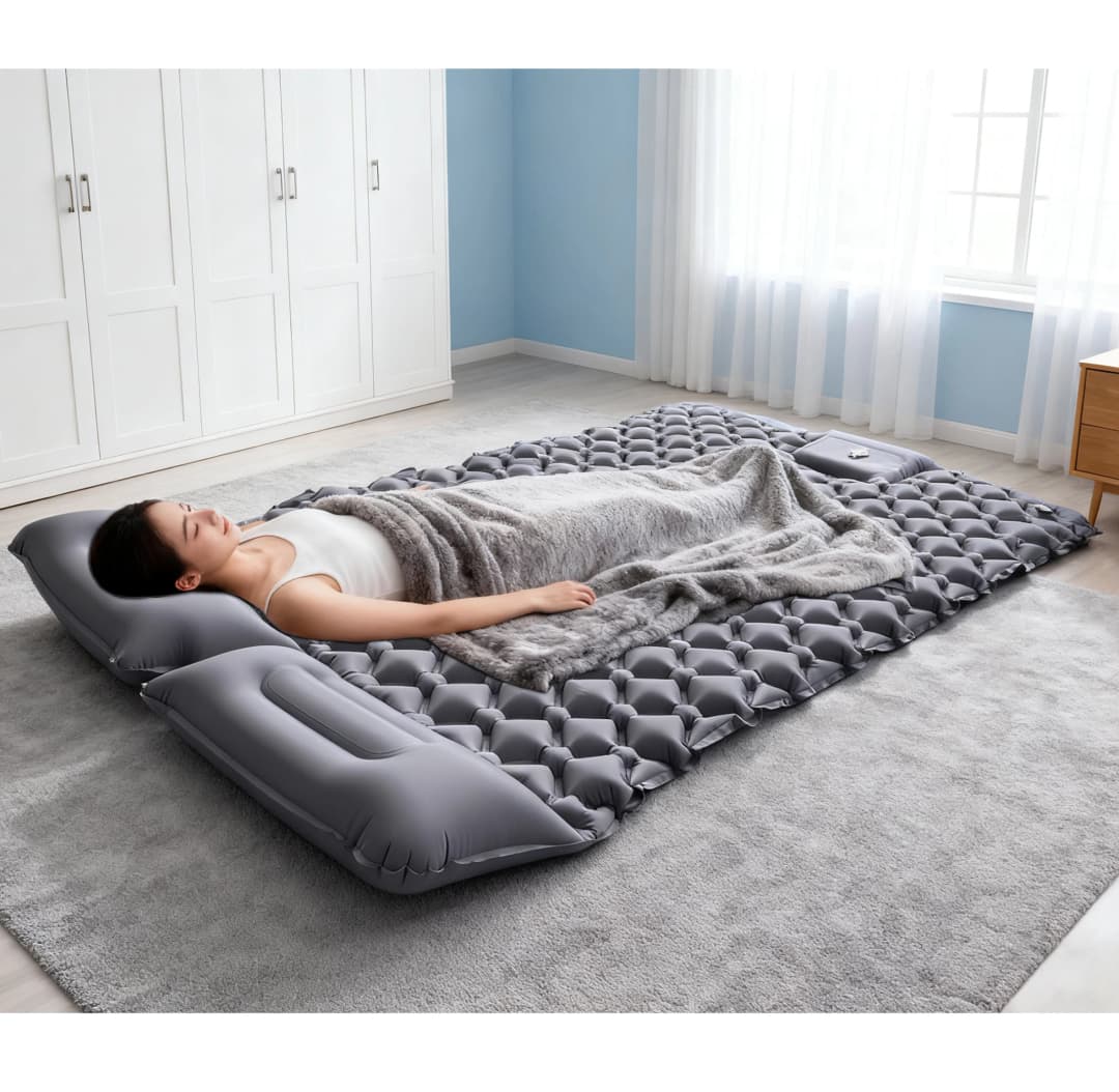 Outdoor Camping Double Inflatable Mattress Extra Wide Sleeping Pad Ultralight Folding Bed Sleeping Mat Car Travel Mat