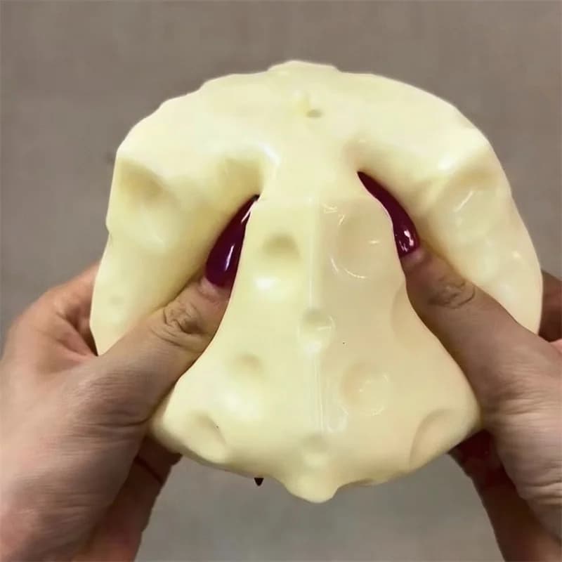 Jumbo Cheese Cube Stress Ball Big Cheese Shapeable Squeeze Ball Non-Bounce Fidget Toy ASMR Sensory Anti-Stress Festival Gift - 5