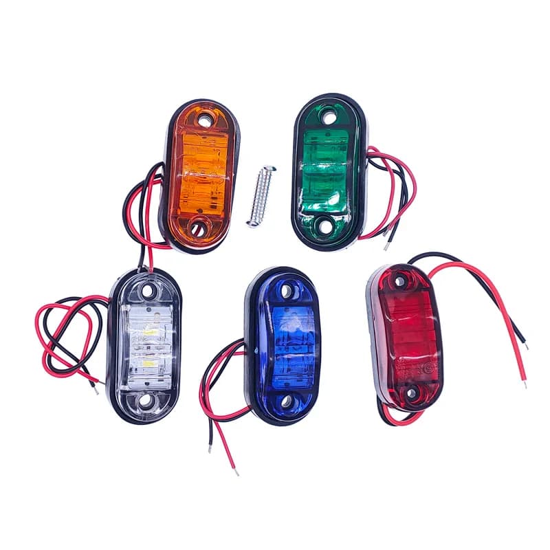 2 قطعة مصابيح جانبية LED 10-30V إضاءة خارجية للسيارة إضاءة تحذير خلفية مقطورة شاحنة مصابيح تخليص 5 ألوان