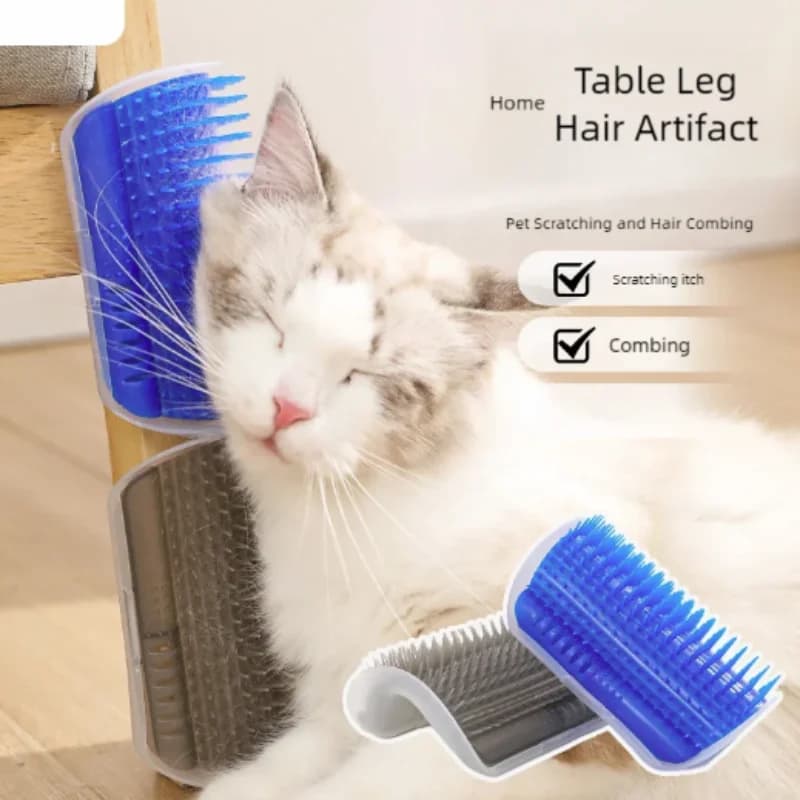 فرشاة تنظيف ذاتي للقطط، خدّاش زاوية الحائط للفرو القصير والطويل، أداة تدليك وتنظيف الحيوانات الأليفة