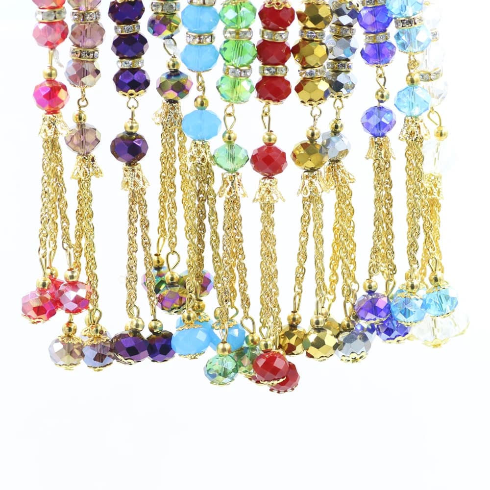 10 مللي متر 33 قطعة كريستال زجاج الخرز المستديرة التركية نمط مسلم مسبحة الإسلامية الصلاة حبة سوار للنساء مجوهرات اكسسوارات هدية - 5