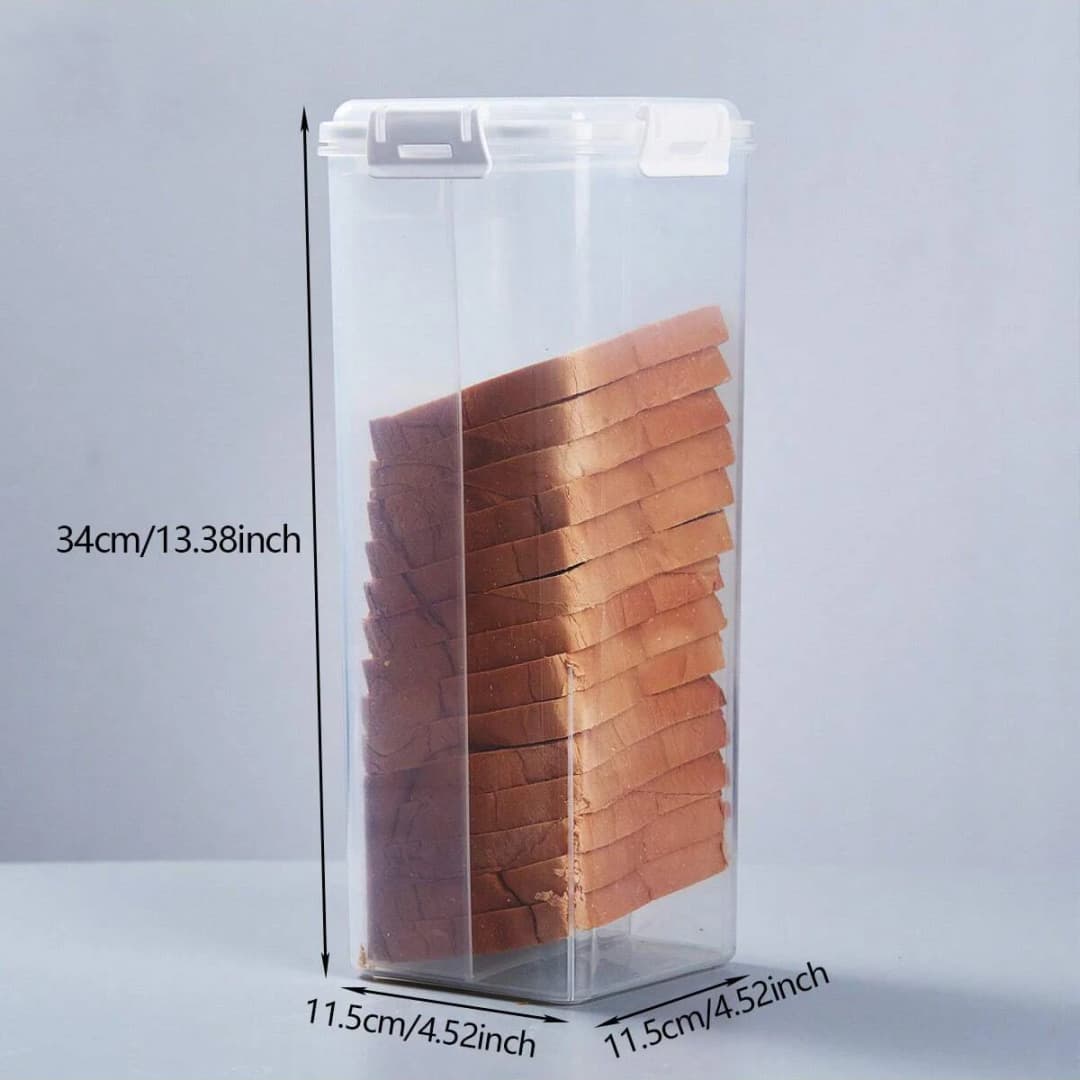 حاوية رغيف الخبز صندوق خبز شفاف محكم مع غطاء حامل خبز ساندويتش للخبز المحلي طويل القامة لحفظ الخبز للمطبخ - 3