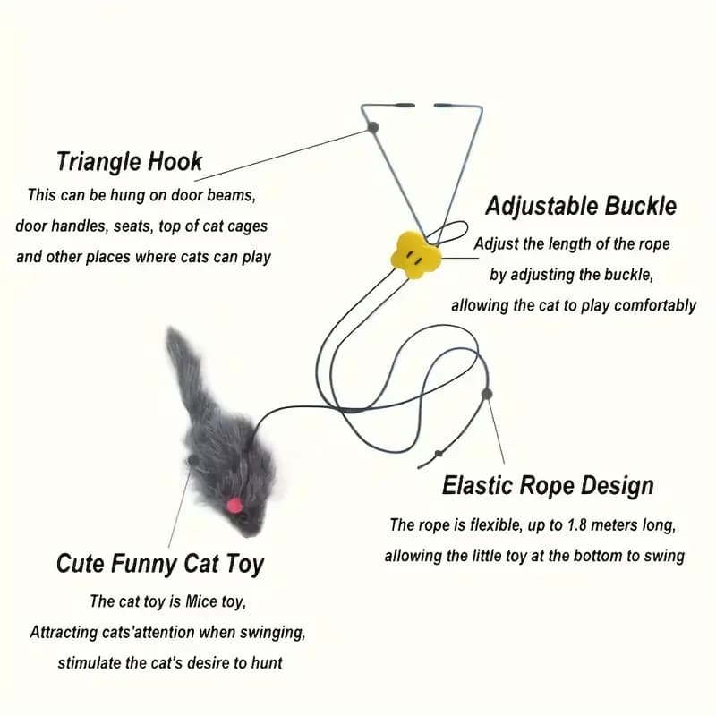 ألعاب قطط قابلة للتعديل لعبة مداعبة قطط محشوة لعبة معلقة تفاعلية للعب لوازم القطط لعبة قطط تفاعلية للعب القطط الصغيرة - 4