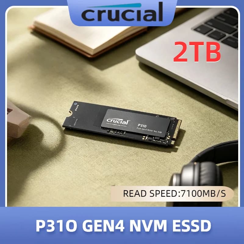 حزمة OEM ماكس لقرص صلب داخلي كروشيال P310 بسعة 1 تيرابايت/2 تيرابايت، واجهة M.2 PCIe Gen4، تقنية 3D NAND NVMe، سرعة تصل إلى 7100 ميجابايت/ثانية
